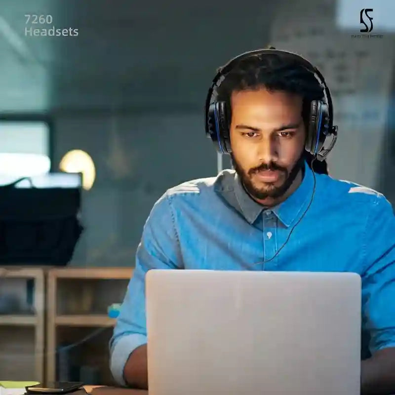 Wired Over-Ear Headset with Microphone for Professional Work Calls Tidesmit