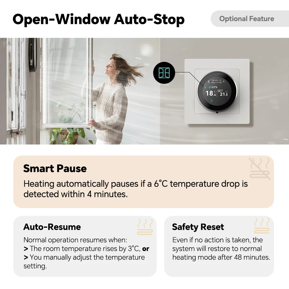 Tuya WiFi Smart Knob Thermostat for Electric Floor Heating Water/Gas Boiler Heating Thermoregulator Support Alexa Google Home