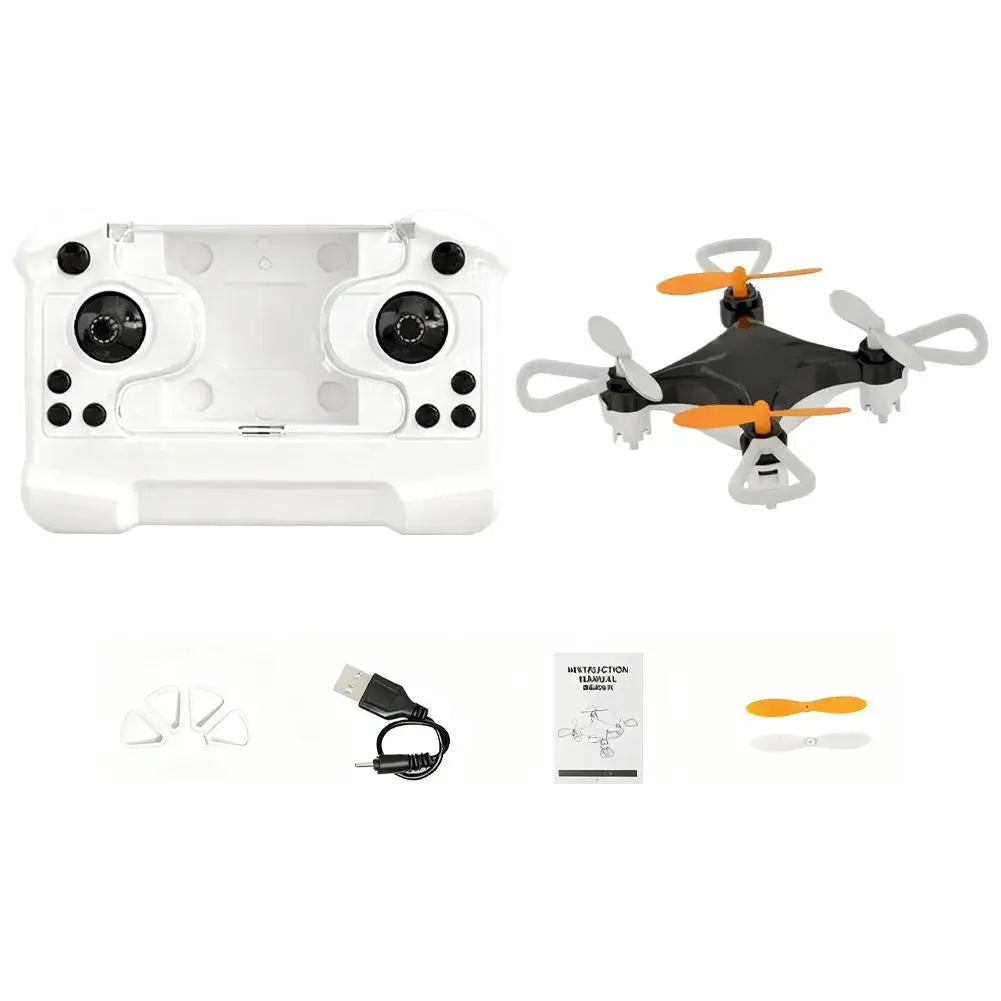 Mini Remote Control Drone - Blue Rechargeable Portable Quadcopter Black Tidesmit