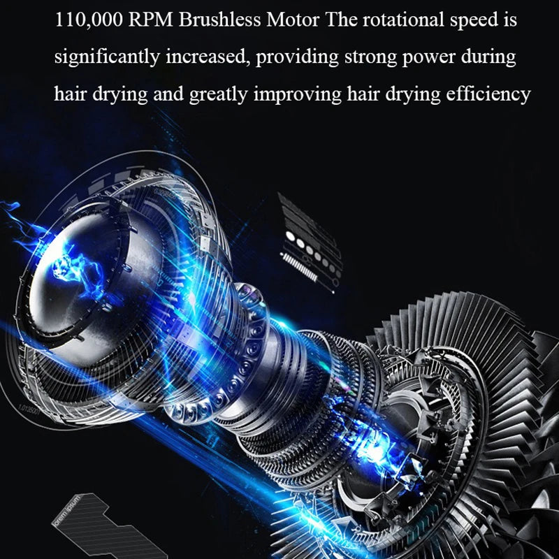 110k RPM brushless motor for hair dryer: powerful, quiet, intelligent quick-drying technology for home and salon use.