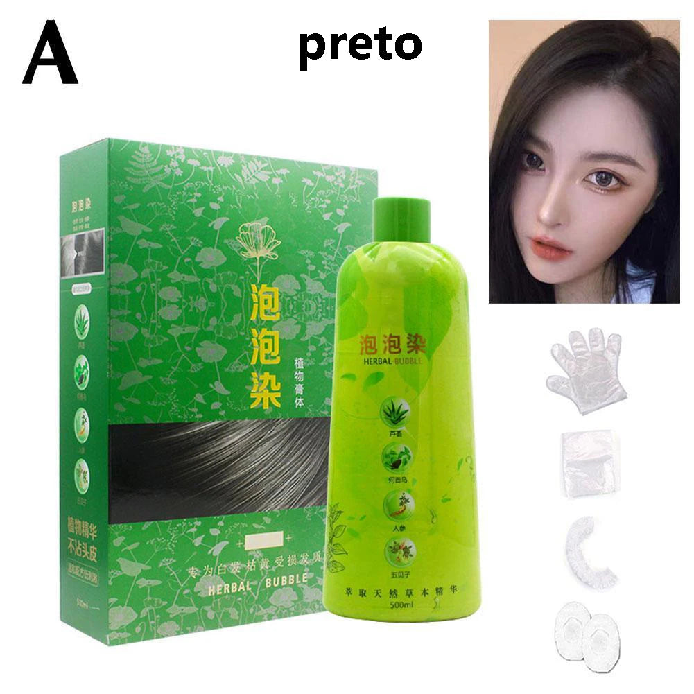 Brimless Shampoo 3 In 1 Black Hair Dye Coloring Shampoo Nourishes Long Lasting For Men Women Bubble Gray Hair Dye Shampoo 500ml