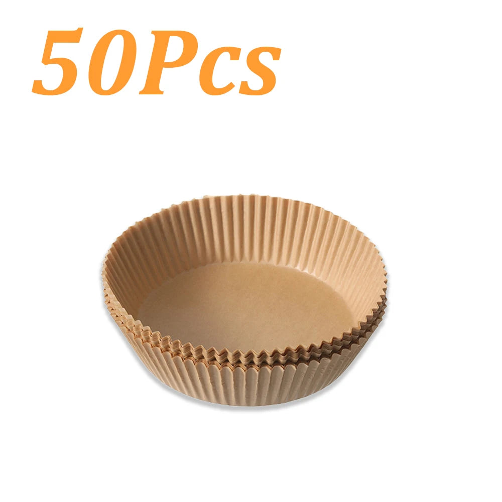 50-500Pcs Disposable Air Fryer Paper Oven Paper Nonstick Air Fryer Baking Paper Round Square Air Fryer Paper Kitchen Accessory