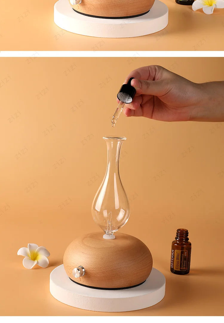 Solid Wood Essential Oil Hotel Home Diffuser Silent Pure Oil Diffuser Waterless Essential Oil Atomizer Diffuser
