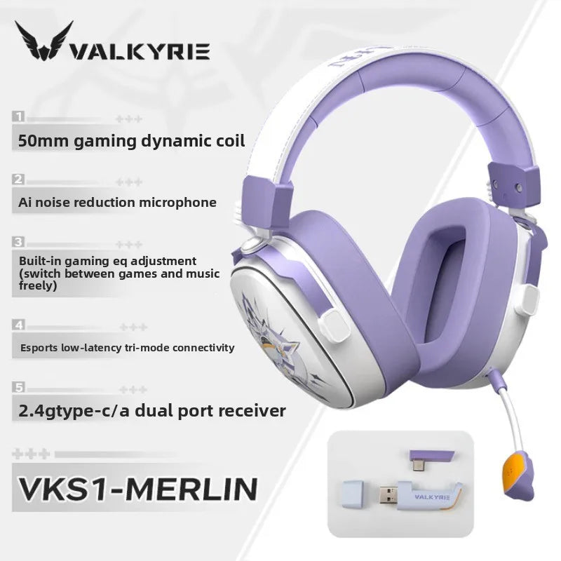 Tidesmit VK S1 Wireless Gaming Headset: Low Latency 15ms Audio VK S1-MERLIN Tidesmit