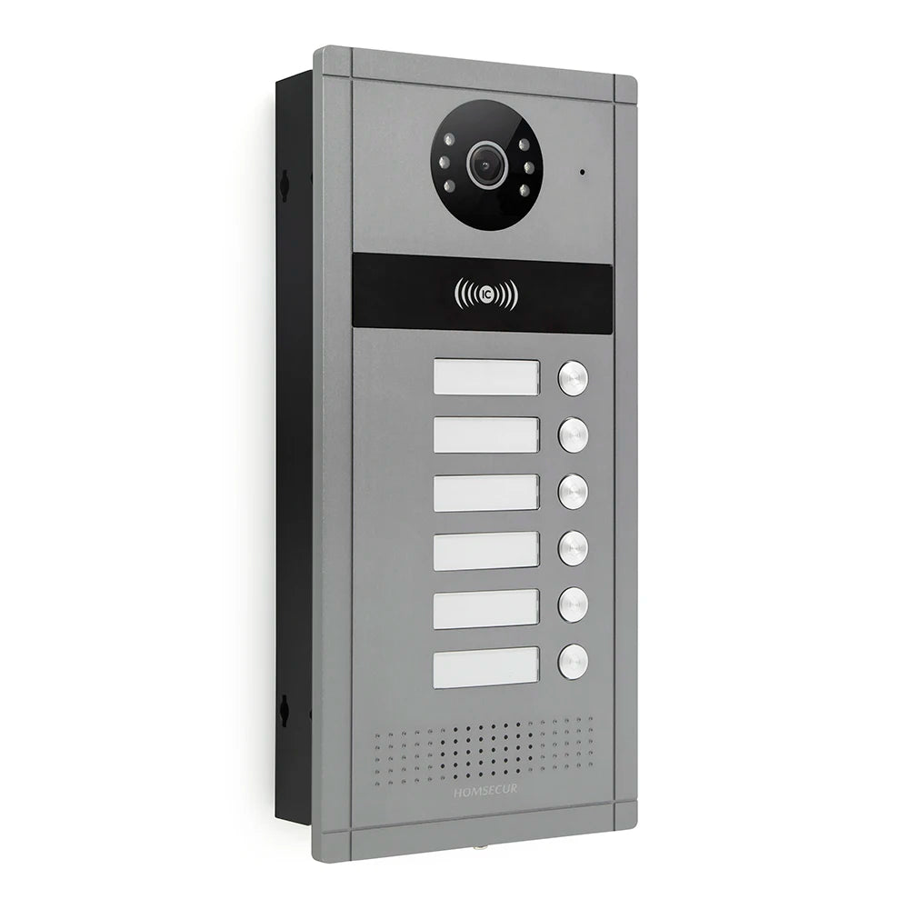 HOMSECUR XC114F-6 Doorbell Camera RFID Access with Flush Mount for 6 Families Video Door Phone Intercom