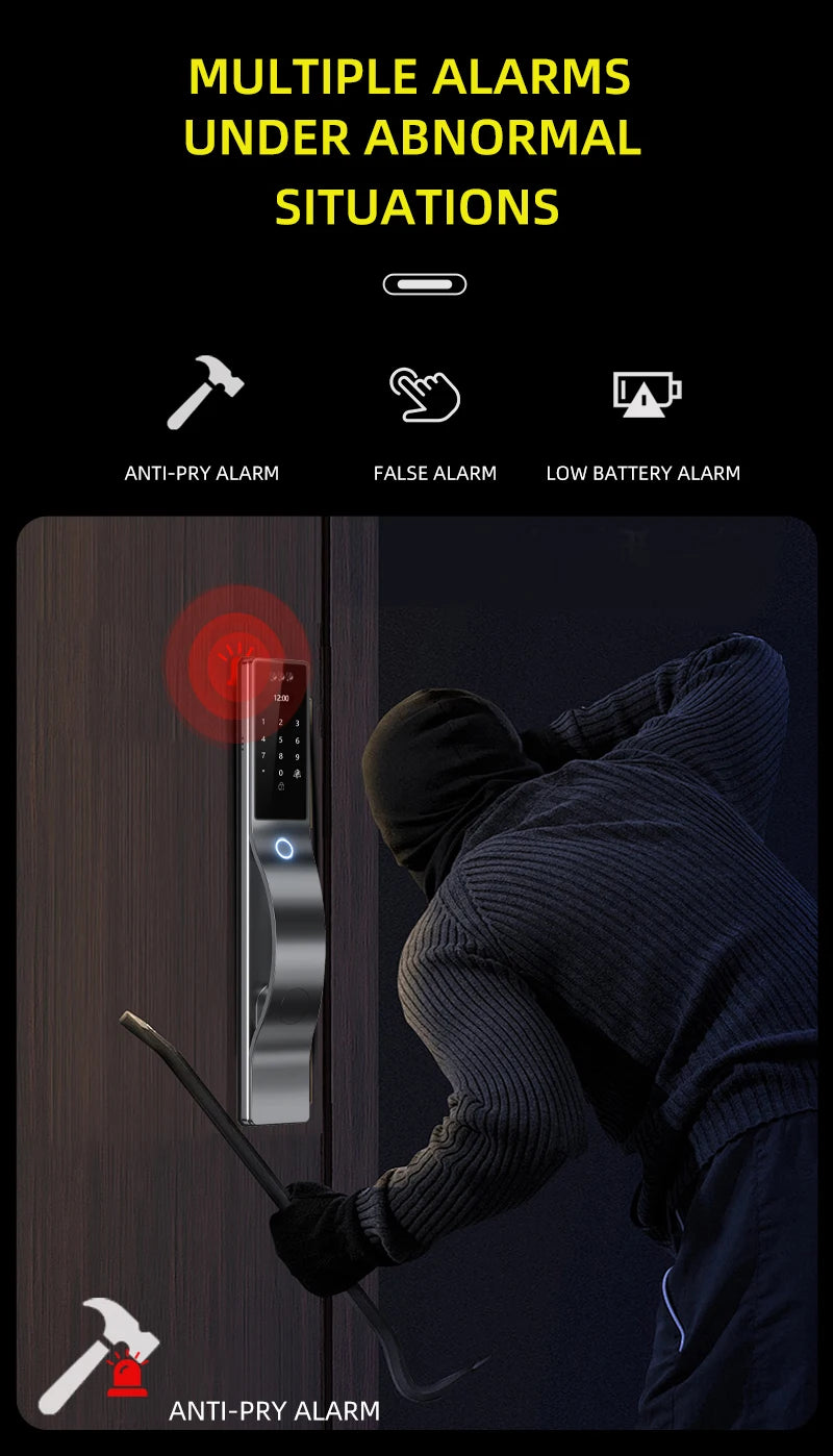 3D Face Recognition Digital Door Lock Unlock Smart Lock With Camera FIngerprint Password Unlock Keyless Electronic Door Lock