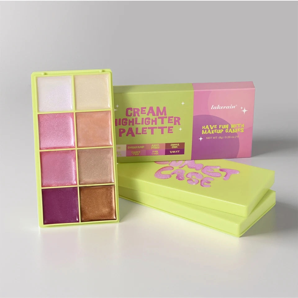 Tidesmit high gloss cement case cream palette featuring matte and shimmer pink brown nude makeup shades texture detail
