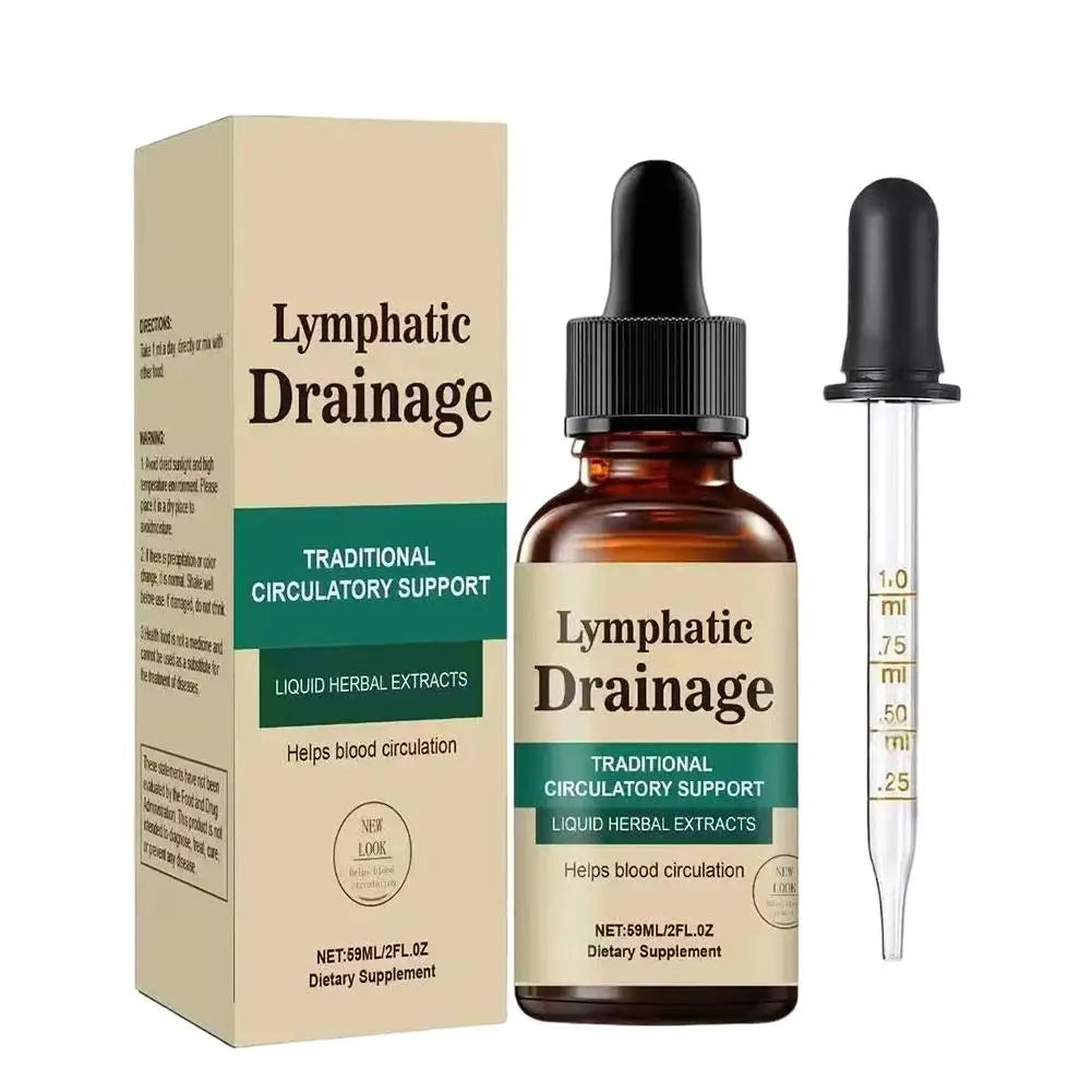 Natural Herbal Lymphatic Drainage Drops, Fast Absorb Detox Liquid Supplement Improve Blood Circulation Relieve Swelling Immune
