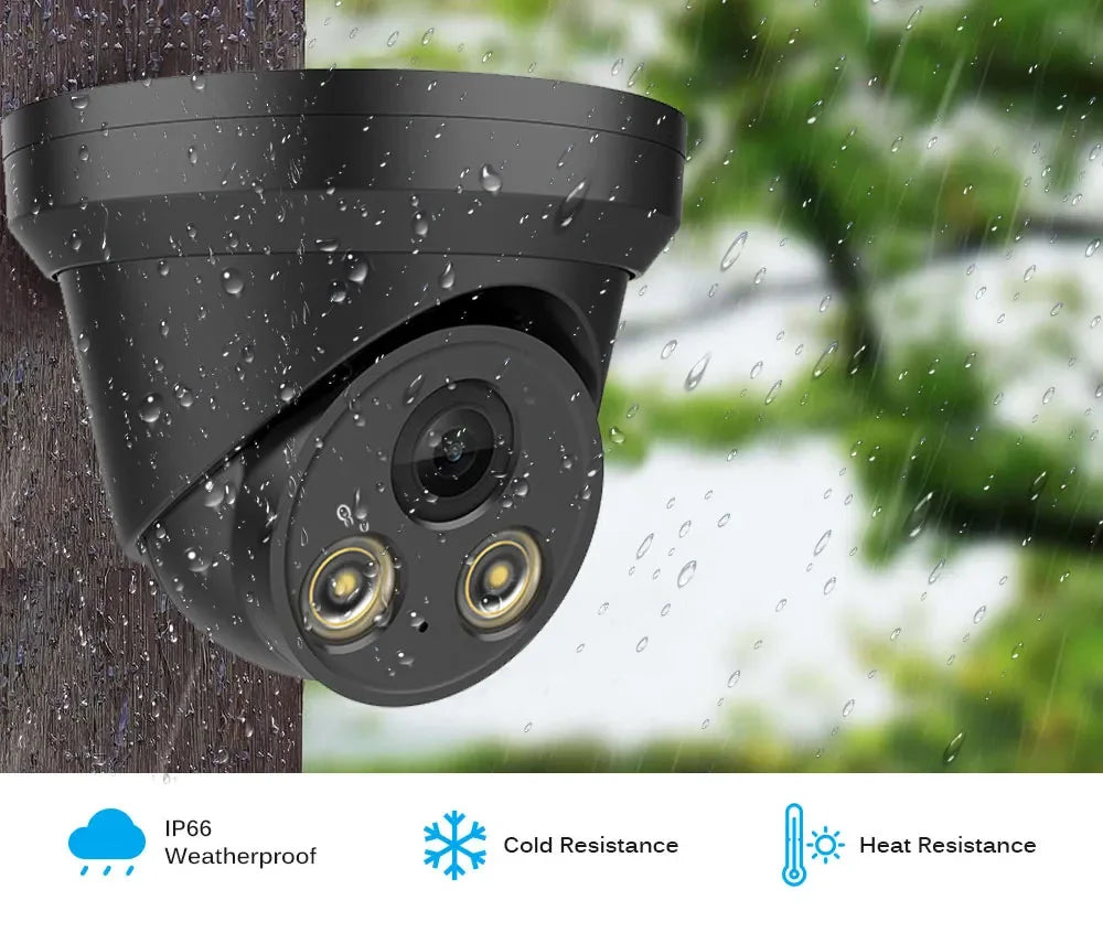 Ultra HD 4K 8MP CCTV PoE IP Camera Security Street Outdoor Indoor Micro Double Light Human Detection Color Full Night Vision Cam