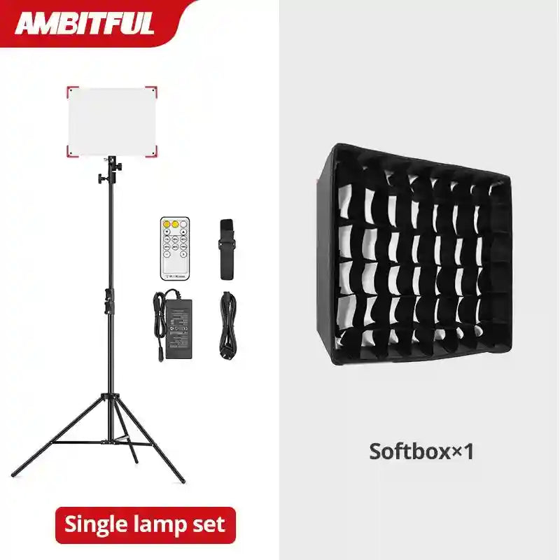 60W LED Video Light Panel | Adjustable Color Temperature Studio Kit Kit 4 Tidesmit