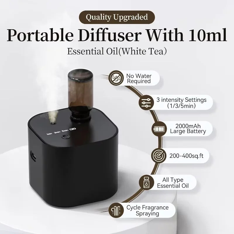 Waterless Portable Aroma Diffuser 3 Mist Modes Aromatherapy Diffuser for Essential Oils Scent Machine for Home Office Bedroom