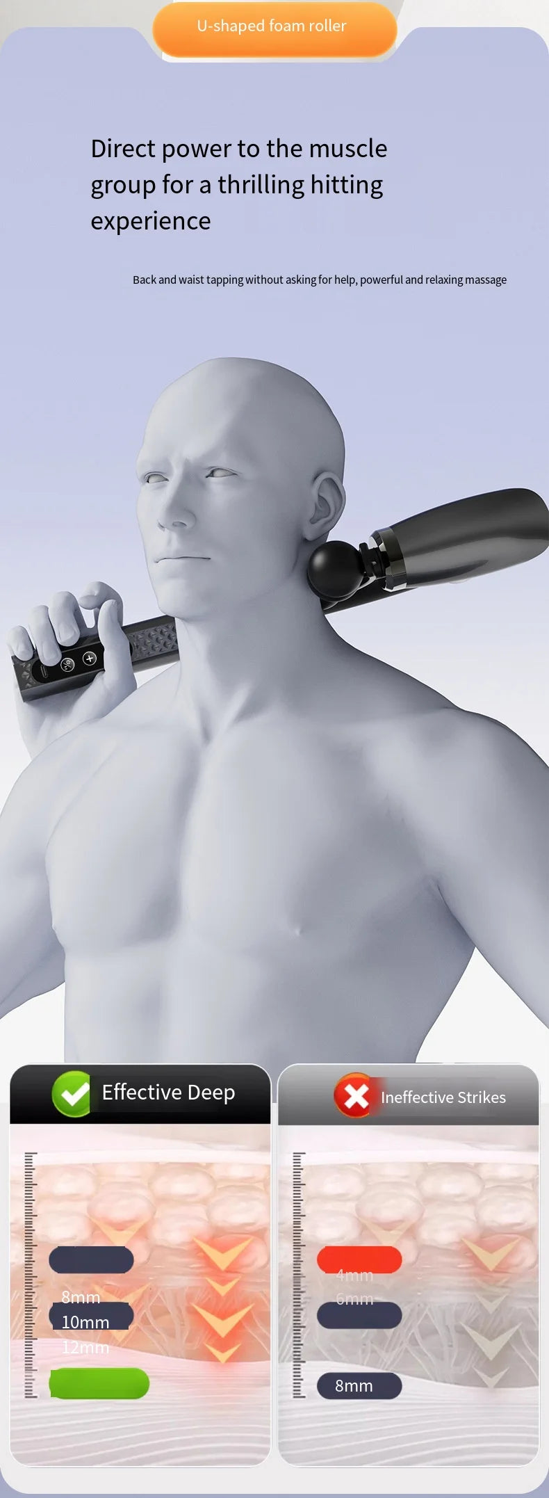 Fascia Gun Deep Tissue Massager - Rechargeable Muscle Recovery Tool Fascia Gun Tidesmit