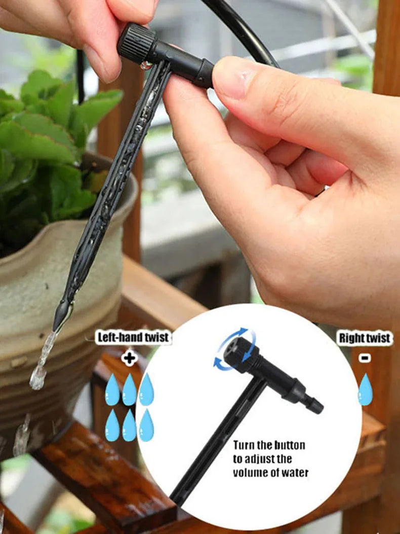 Garden Black Adjustable valve Drip Irrigation Kit Potted Plant Watering Device 4/7mmHose Watering Saving MicroDripper Greenhouse