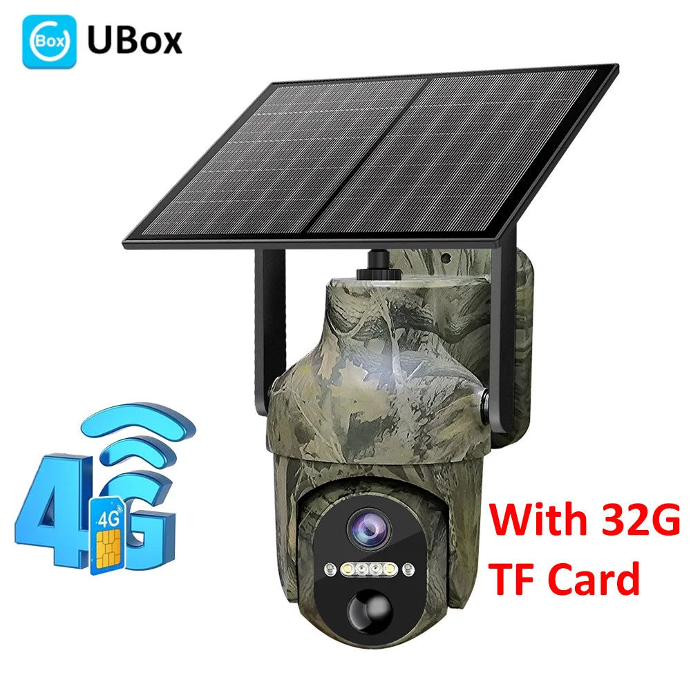 2K 3MP 4G Sim Card LTE Cellular Solar Powered Trail Hunting Wildlife Motion Activated Security Camera Outdoor Color Night Vision