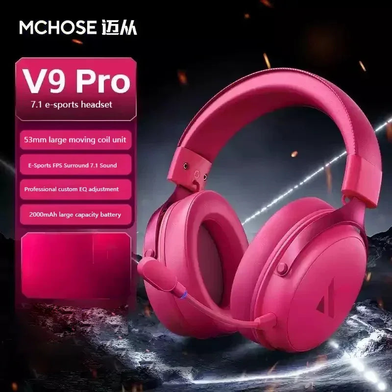 Tidesmit V9 Pro Wireless Gaming Headset Noise Canceling Tri-Mode V9 Pro red Tidesmit