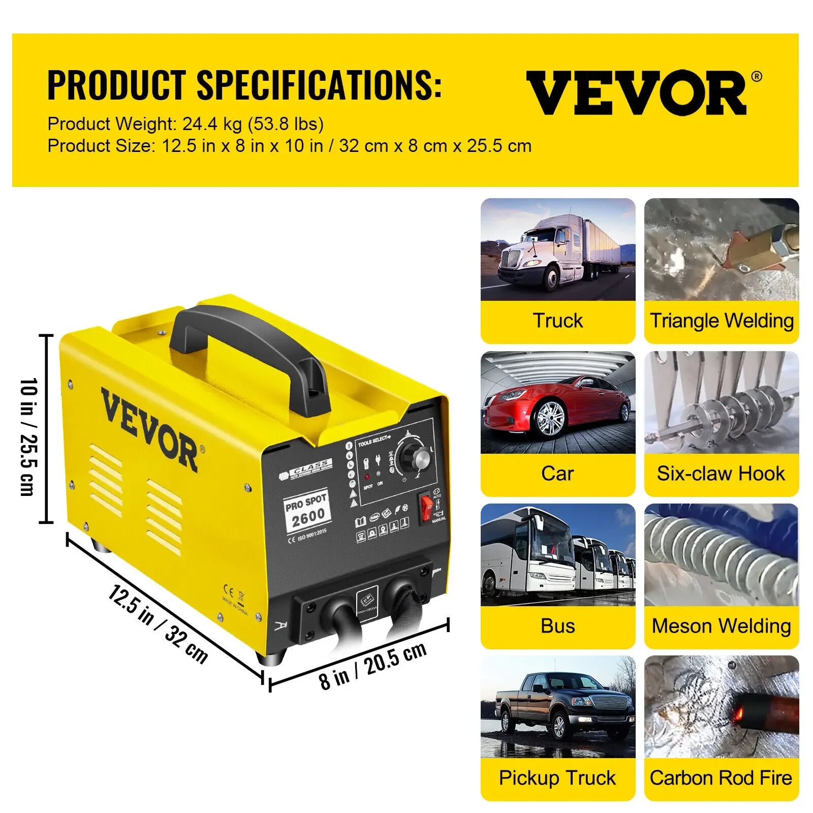 VEVOR Pro Leg Stretcher 220LBS Leg Stretch MachineCarSpotWelder3500ADentPullerKitHandHeldVehicleSpotterWeldingCarBodyBumper