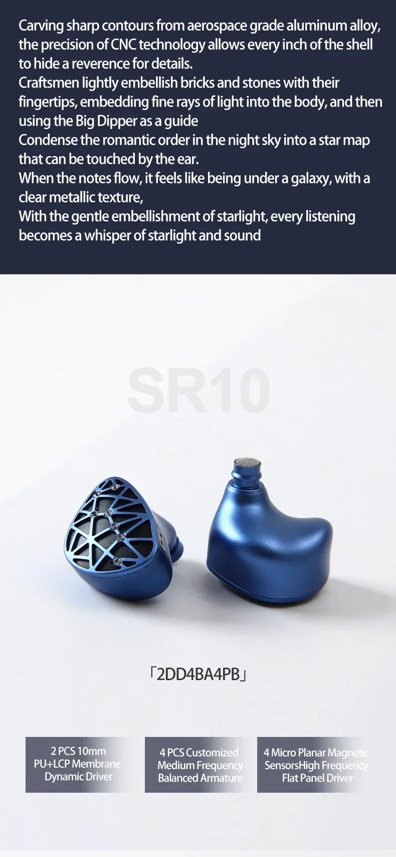 Sound Rhyme SR10 Hybrid IEMs | 10-Driver HiFi Wired Earphones | Tidesmit Tidesmit