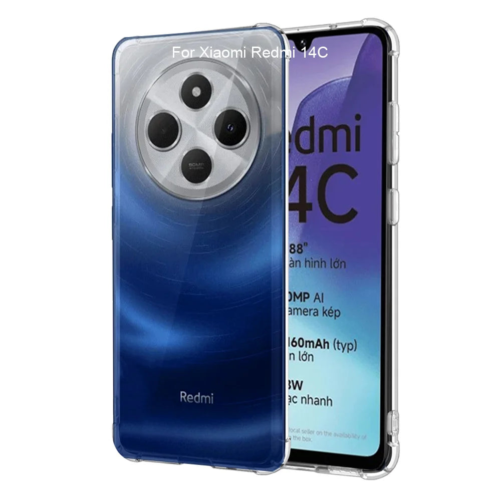 Redmi 14C & Poco C75 Clear Shockproof Case - Slim Military-Grade Protection Tidesmit