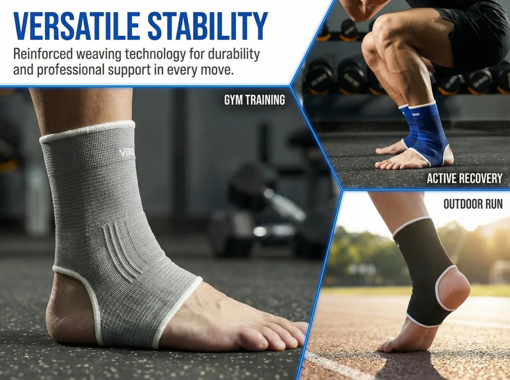 VBOSI Breathable High Elasticity Ankle Support Brace Compression Sleeve for Sports Basketball Running Gym Injury Protection