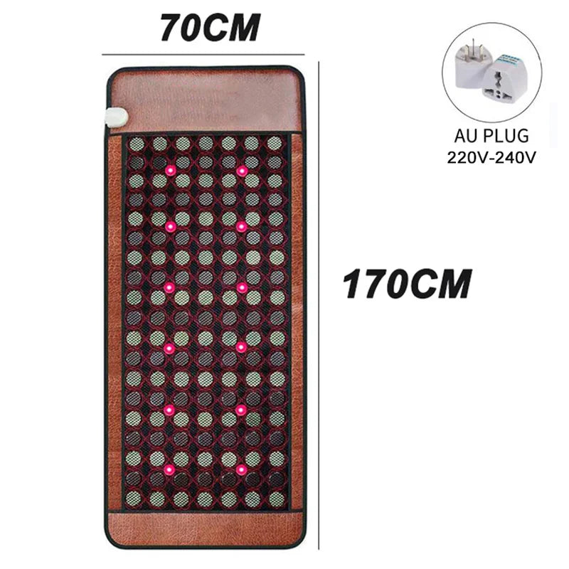 PEMF Therapy Mat with Infrared Heat - Deep Tissue Jade Germanium Pad Massage Cushion 220V AU Plug Tidesmit