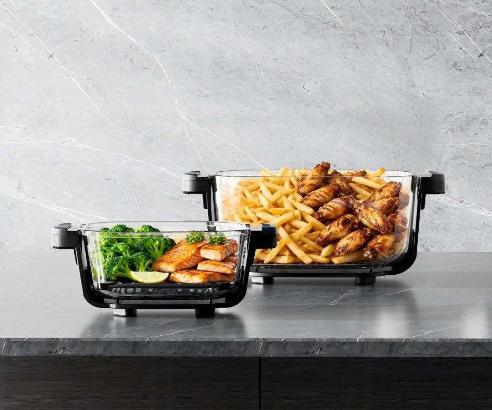Color Screen Smart Air Fryer Air Fryer Glass Visual Fries Machine Electric Oven
