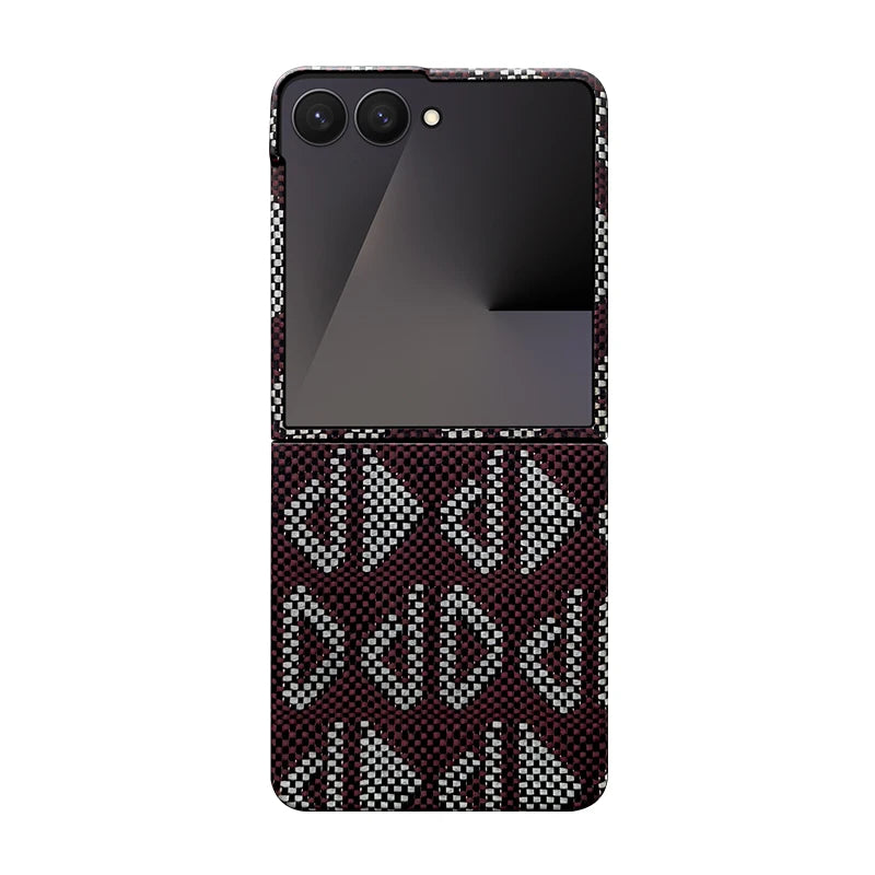 Samsung Galaxy Z Flip 7 Aramid Fiber Case with Magnetic Holder Pattern C only shell Galaxy Z Flip7 Tidesmit