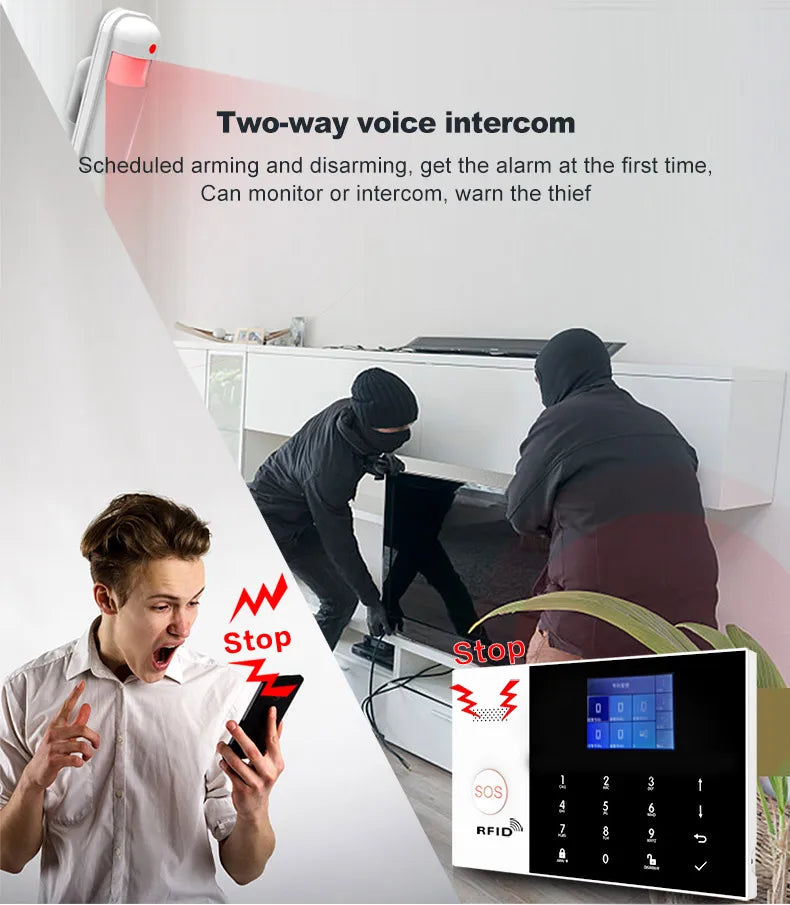 Wifi GSM Home Security Alarm System with Alexa and App Control Tidesmit