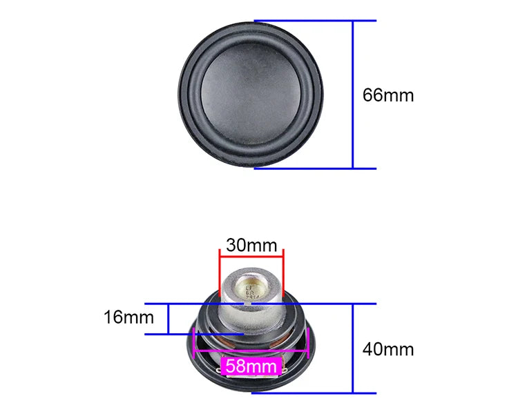 GHXAMP 2.5 inch 66mm High-quality Round Mid Bass Speaker Neodymium 6OHM 20W For House of Marley Get Together Mini Portable 2pcs