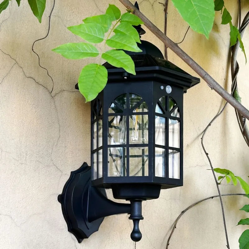 Outdoor Solar Wall Light for Courtyard, Corridor & Passageway - Motion Sensor, European Retro Style, Waterproof