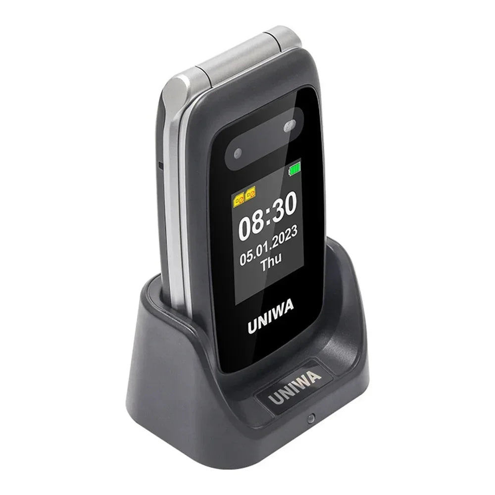 UNIWA V202T 4G Flip Phone Large Button for Elderly Mobile Phone 2.4Inch Screen 1450mAh With Emergency Call Button Global Version