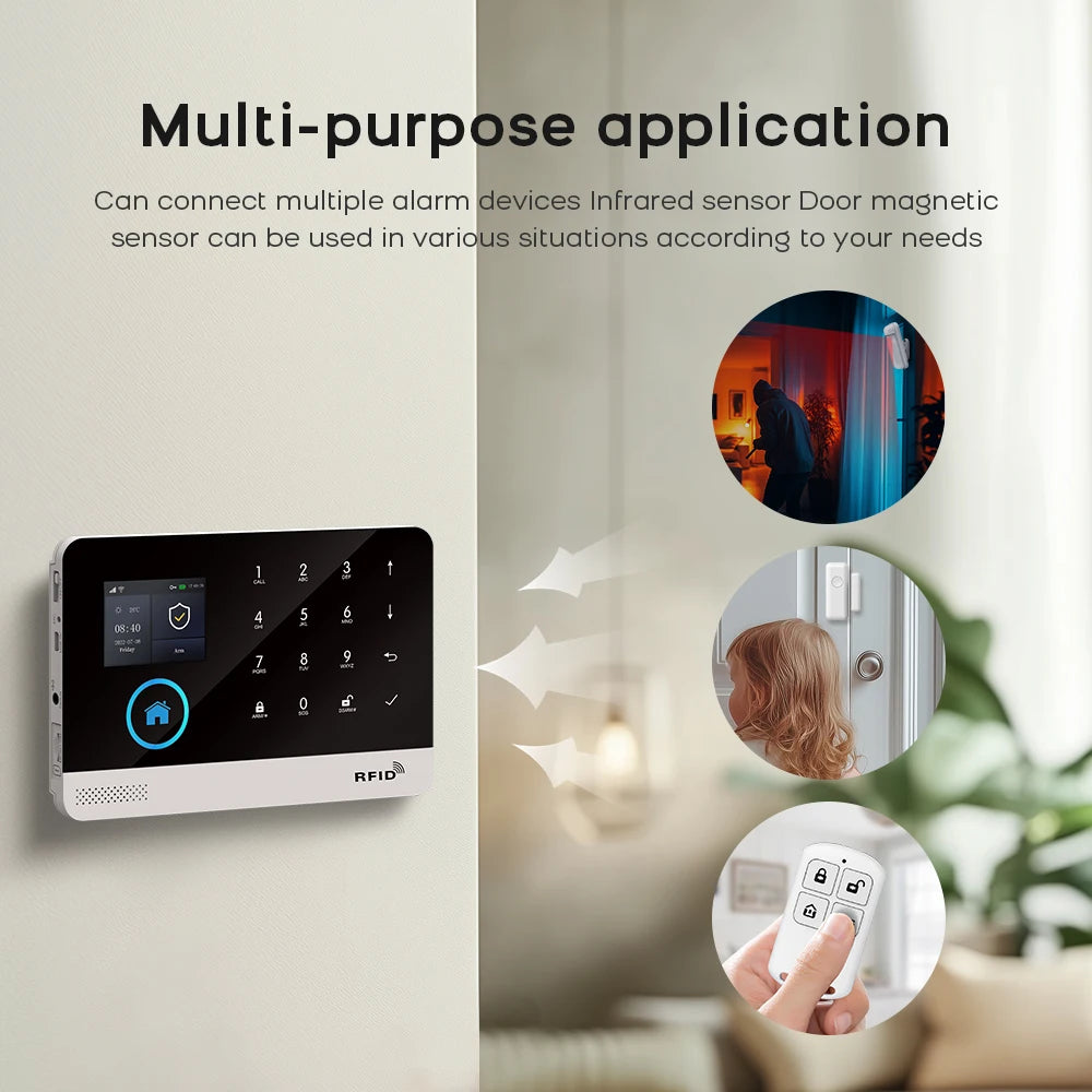 WiFi 4G Home Security Alarm System with Smart Tuya Motion Sensors Tidesmit