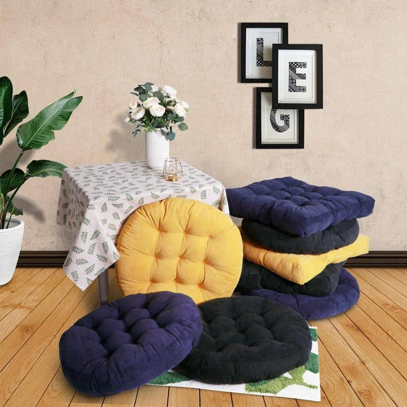 Grey Floor Seat Cushion Pillow Round Large Pillows Seating for Adults Tufted Corduroy Floor Cushions for Living Room Tatami 방석
