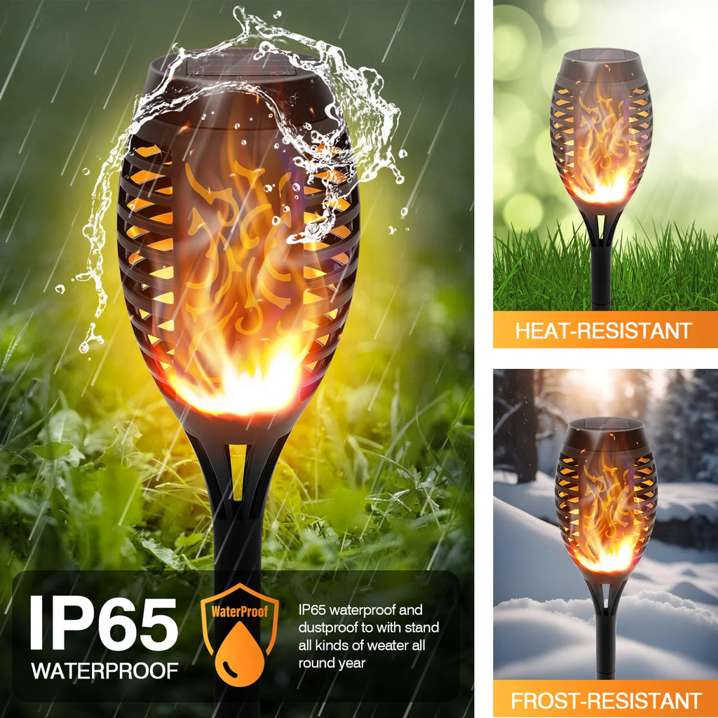 12LED Solar Flame Torch Lights Flickering Waterproof Garden Decoration Outdoor For Lawn Path Yard Patio Floor Lamps