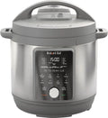 Instant Pot electric pressure cooker with digital control panel, gray lid