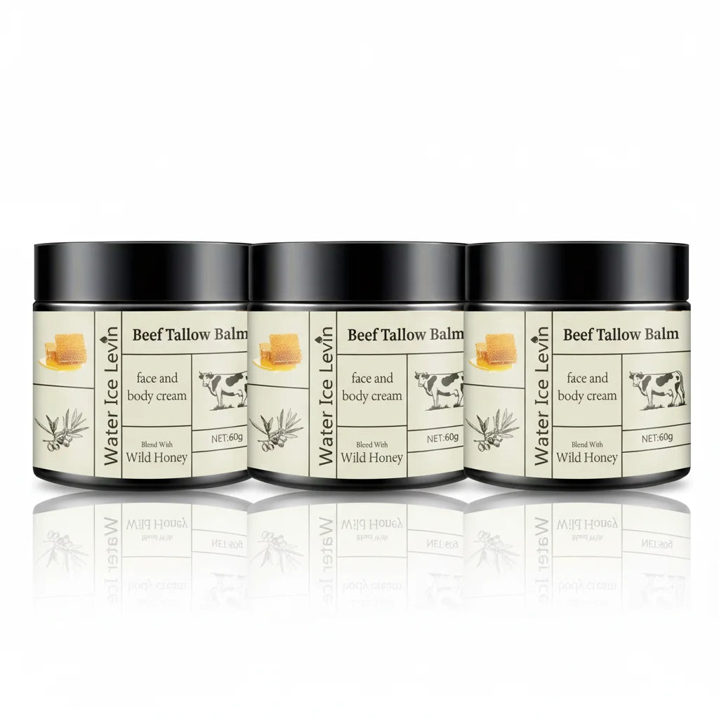 Beef Tallow Balm Locks in Moisture, Provides Deep Nourishment Non-Sticky, Fast-Absorbing for Face, Body. With Wild Honey Blend.