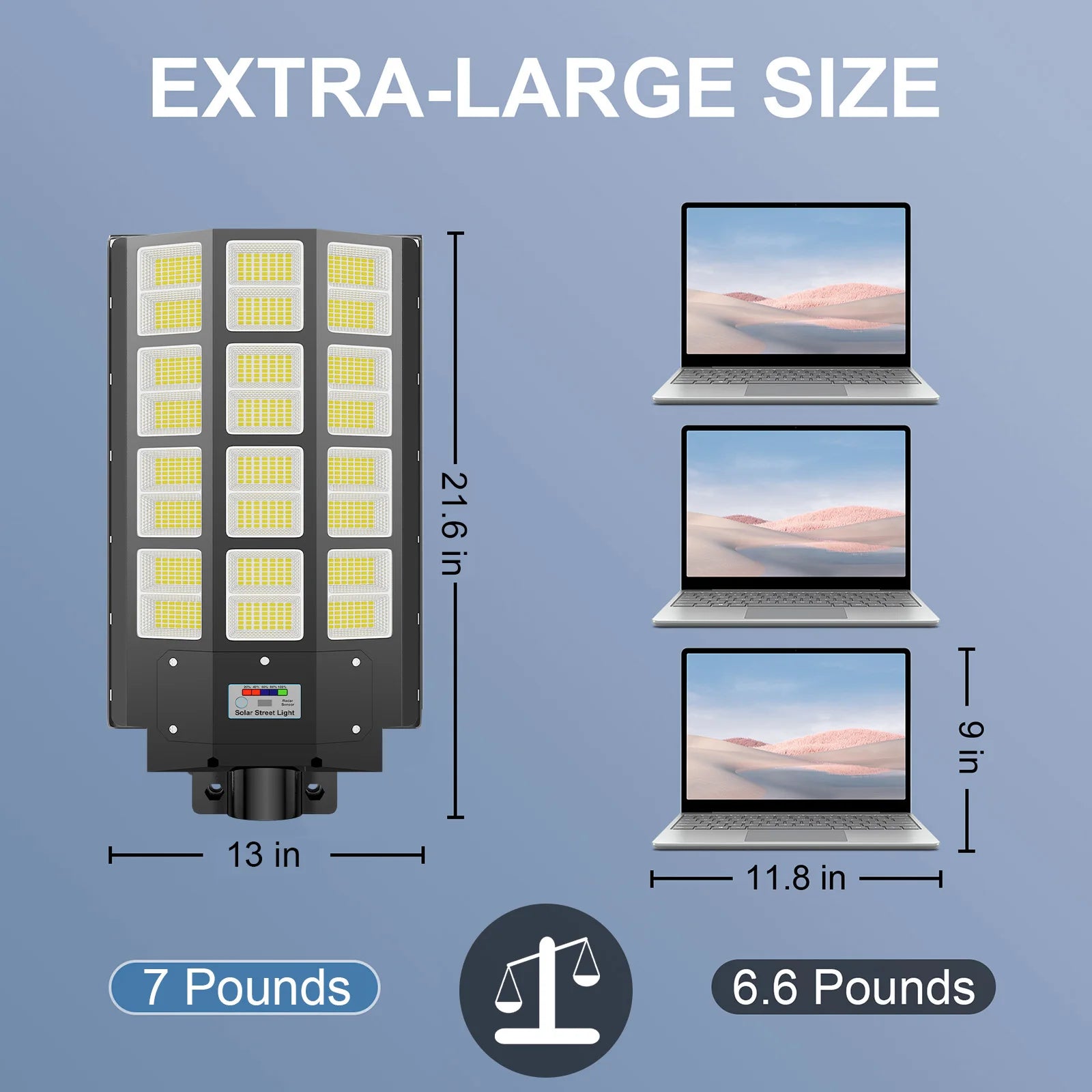 7000W Solar Street Light, 300000LM Ultra Bright Commercial LED Parking Lot Light, 6500K Daylight White, IP65 Waterproof, Dusk to Dawn Auto On/Off, Outdoor Solar Road Lighting for Yard, Parking Lot, Street