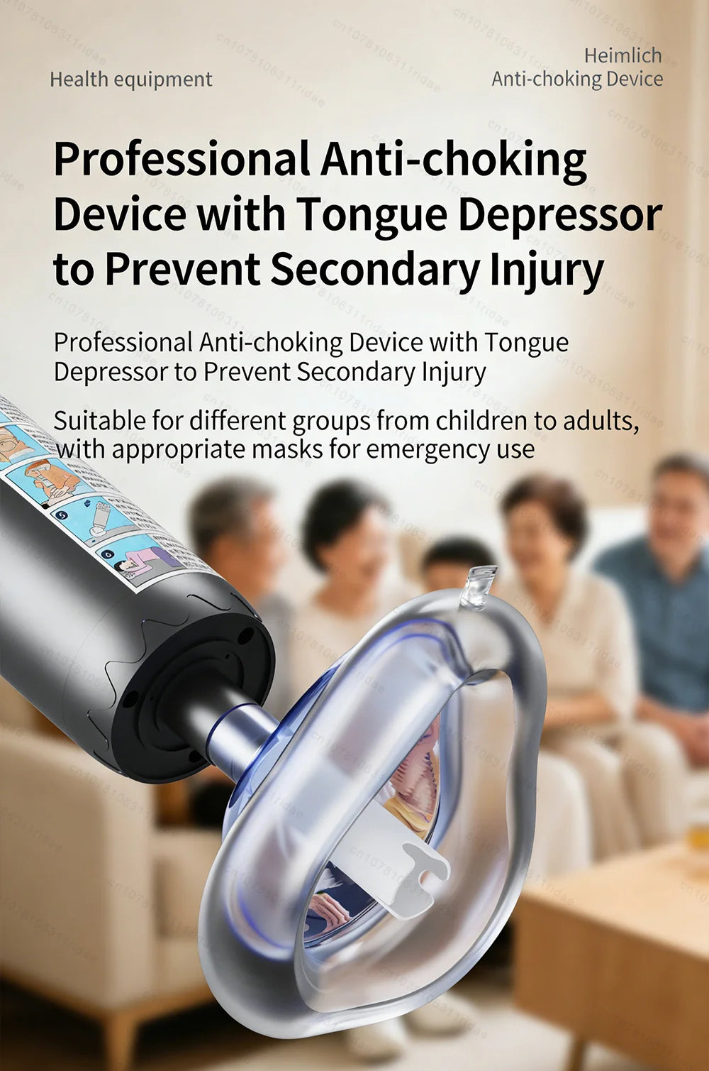 Choking Rescue Device | Manual Anti-Asphyxia Tool | Blue Tidesmit Relaxation Treatment Tidesmit