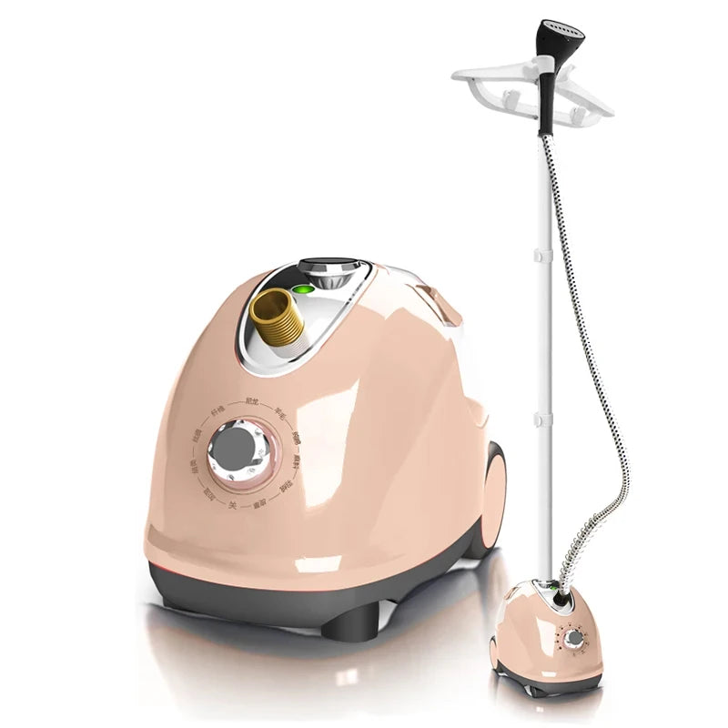 Tidesmit 2000W handheld garment steamer showing steam nozzle and vertical ironing brush feature for clothes