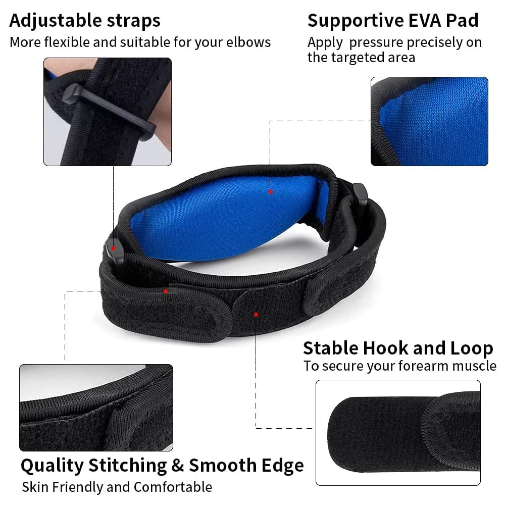 1 PCS Tennis Elbow Brace for Tendonitis, Forearm Brace Support Band with Compression Pad and Elbow Strap Wrap for Golfers Unisex