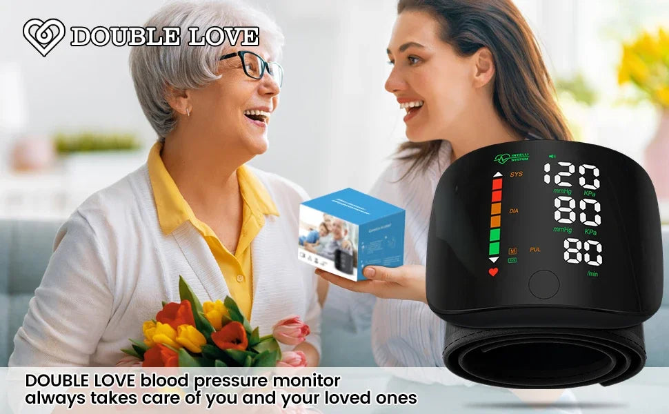 Rechargeable Wrist Blood Pressure Monitor Medical Digital Irregular Pulse Heart Rate Digital Tensiometer Health Tonometer