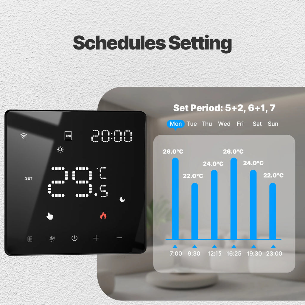 MOES Smart Tuya ZigBee WiFi Thermostat Programmable Controller Water Boiler Electric Heating Works with Alexa Google Assistant