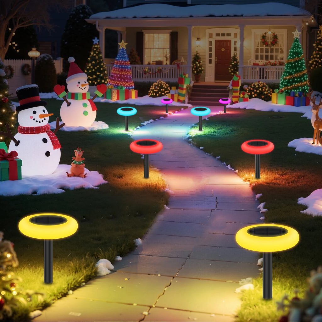Colorful Solar Lights Outdoor Color Changing Solar Lights Pathway Lights Garden Lights For Landscape Walkway Patio Yard Garden