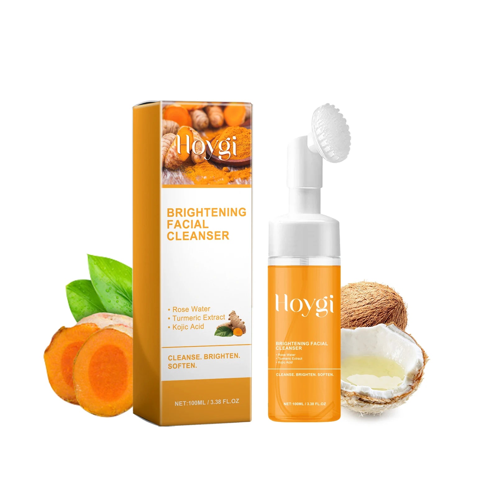 Turmeric Cleanser Deeply Cleansing Kojic Acid Blackhead Remover Skin Cleansing Oil Control Fade Acne Marks Brighten Foam Cleanse