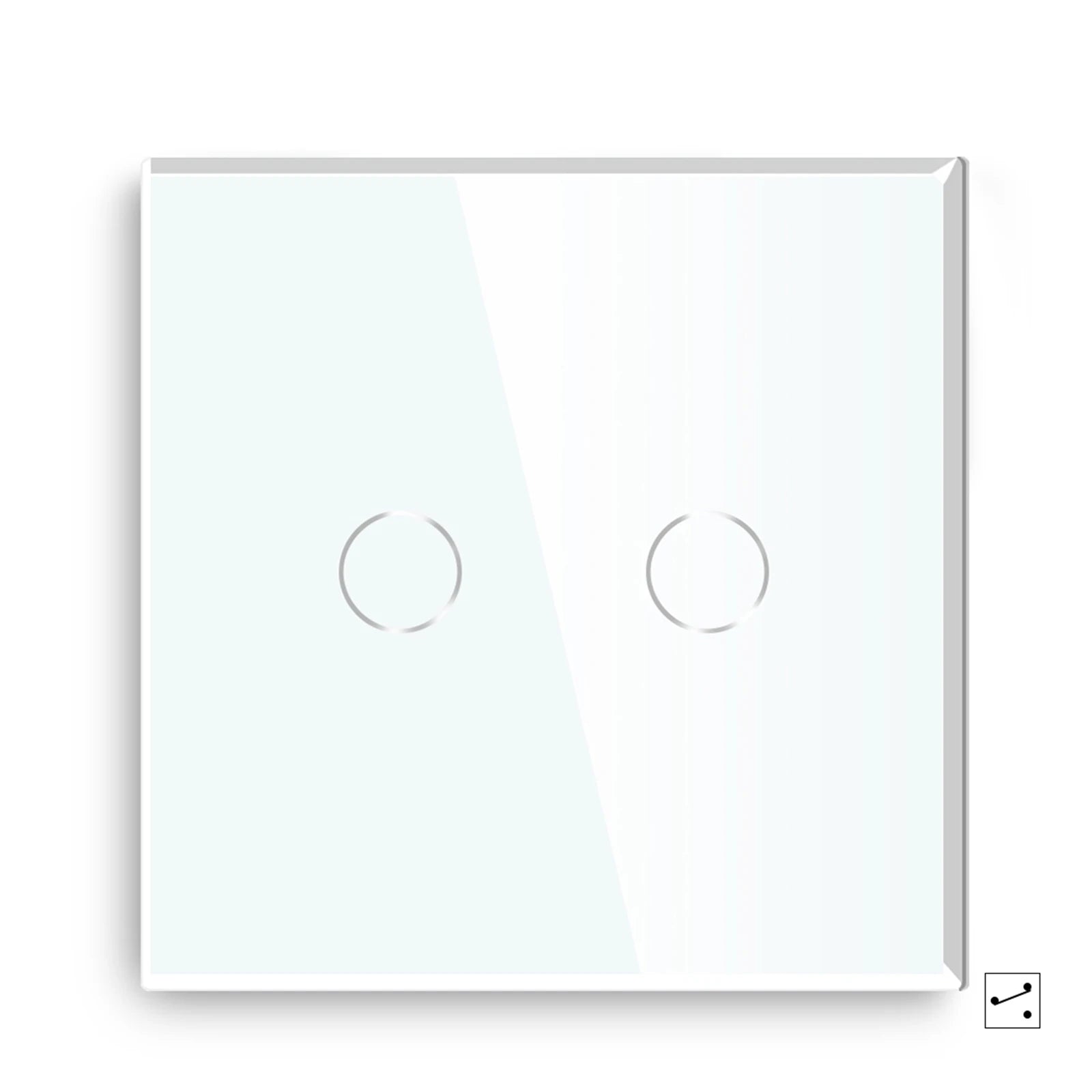 Crystal Glass WiFi Smart Light Switch | App-Controlled Wall Mount 2 Gang 2 Way White Tidesmit