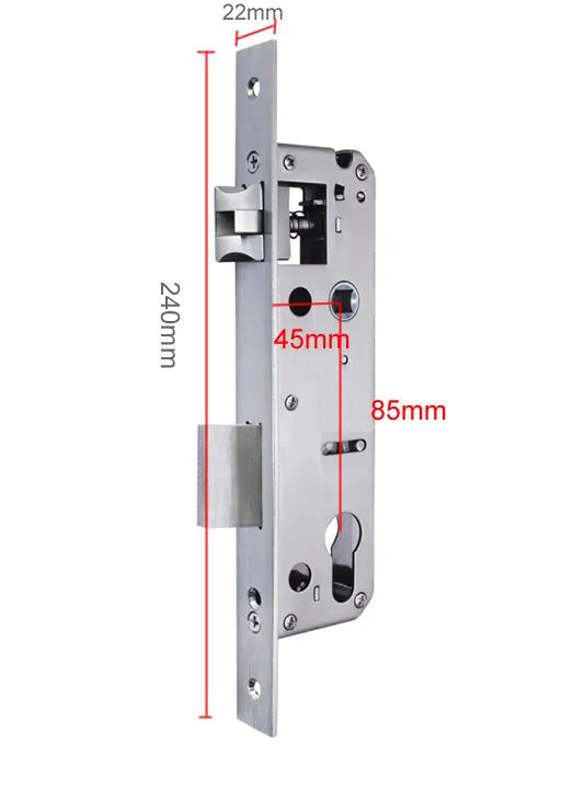 304 Stainless steel  door lock body  85x40 8545 5085 85x60 for Smart fingerprint hanlde lock Special size lift the handl to lock
