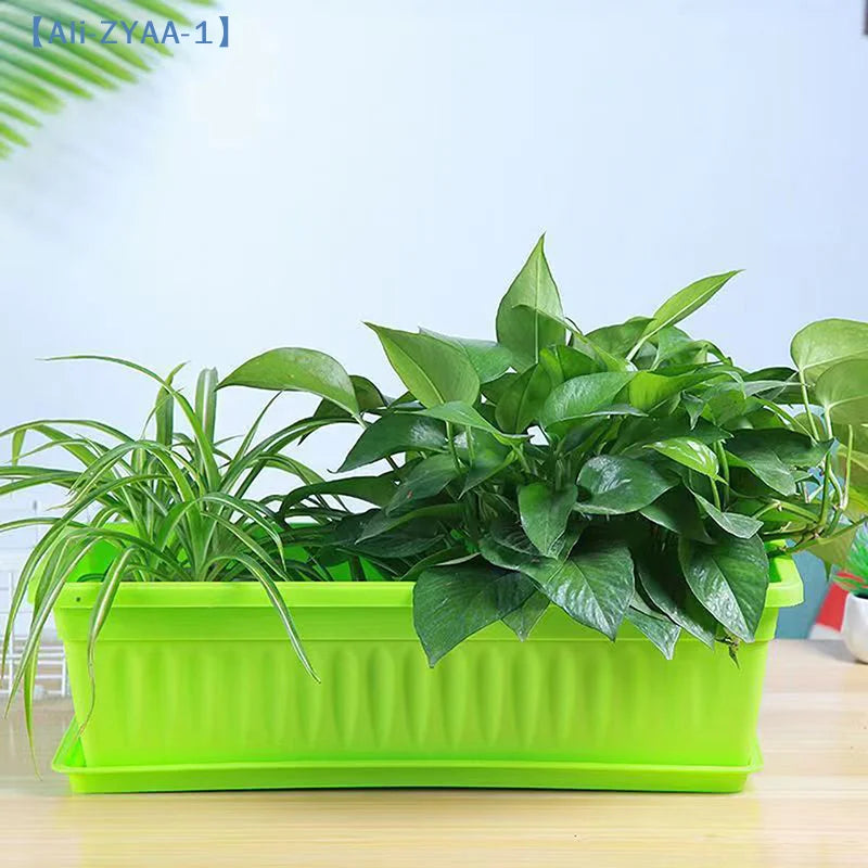 【ZYAA-1】1Set Plastic Vegetable Planters Rectangular Flowerpots For Balcony Indoor Gardening Breathable Plants Pots Garden Tools