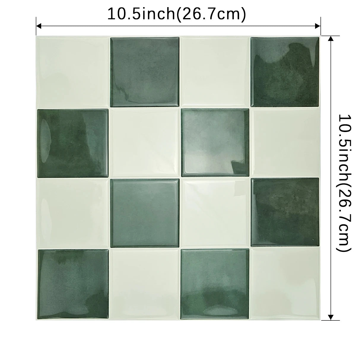 10/30 PC 3D Mosaic Style Self-Adhesive Wall Tile Kitchen Backsplash  Suitable for Kitchen Wall Decoration Square 10.5" x 10.5"