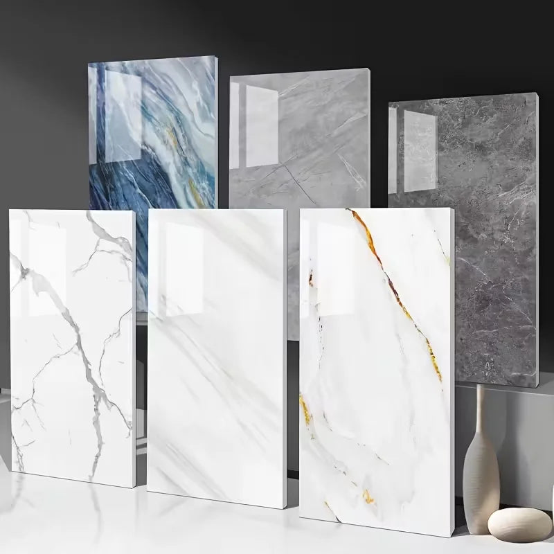 20/40Pcs 30cmx60cm Self-adhesive Marble Tiles Sticker Waterproof Floor Sticker PVC Tile Kitchen Bathroom Wall Sticker Home Decor