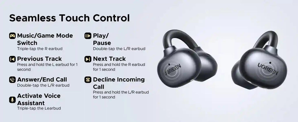 Wireless Headphones with 30H Playtime and 4 Mic Hands-Free Calls Tidesmit