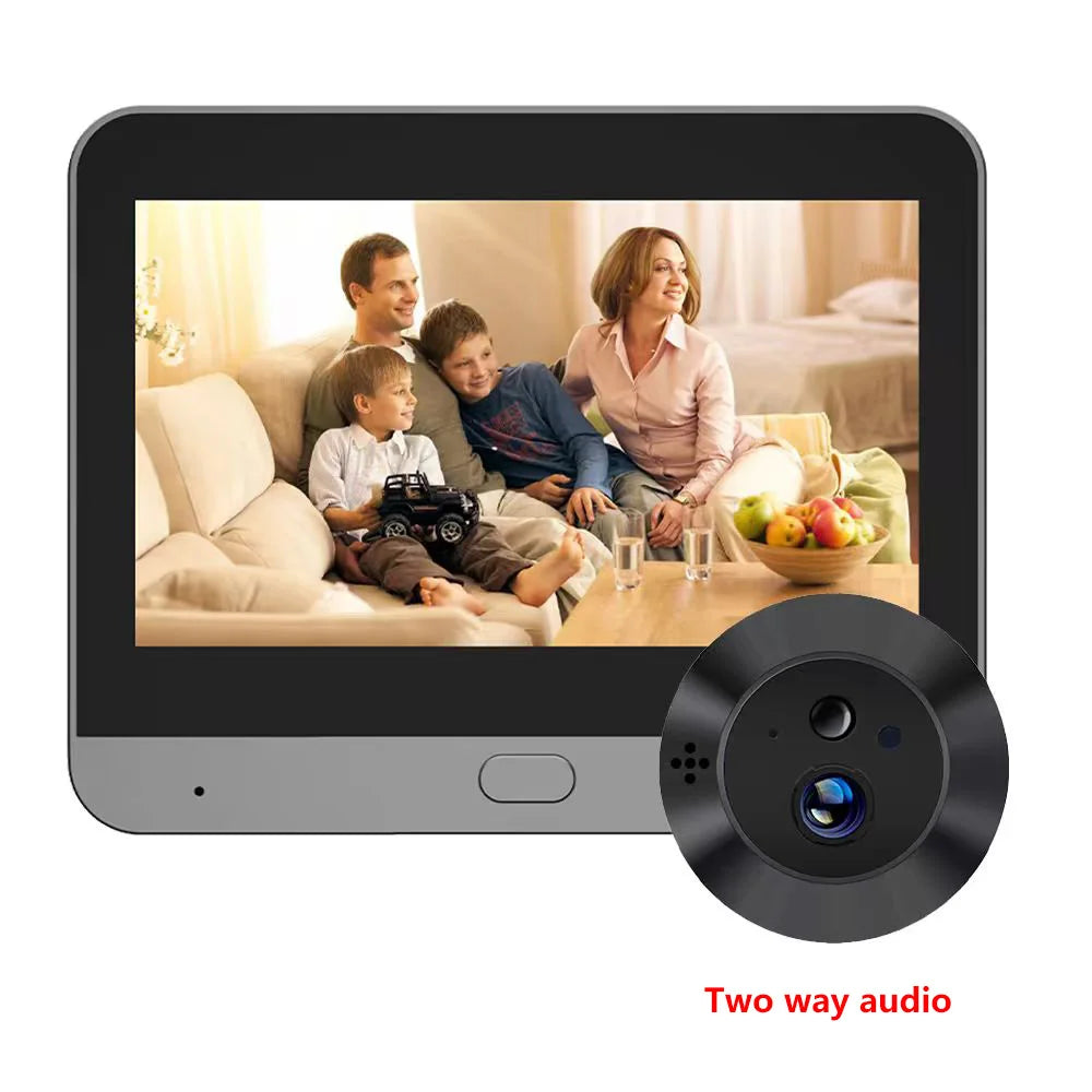 Battery Powered MINI Two Way Talk Tuya SmartLife APP 3MP Wide View 2.4G WiFi 940NM Infrared Digital Door Peephole Eye PIR Camera